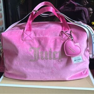 RARE JUICY COUTURE WORLDPLAY DUFFEL BAG OR WEEKENDER PINK 🛍️💕NEW